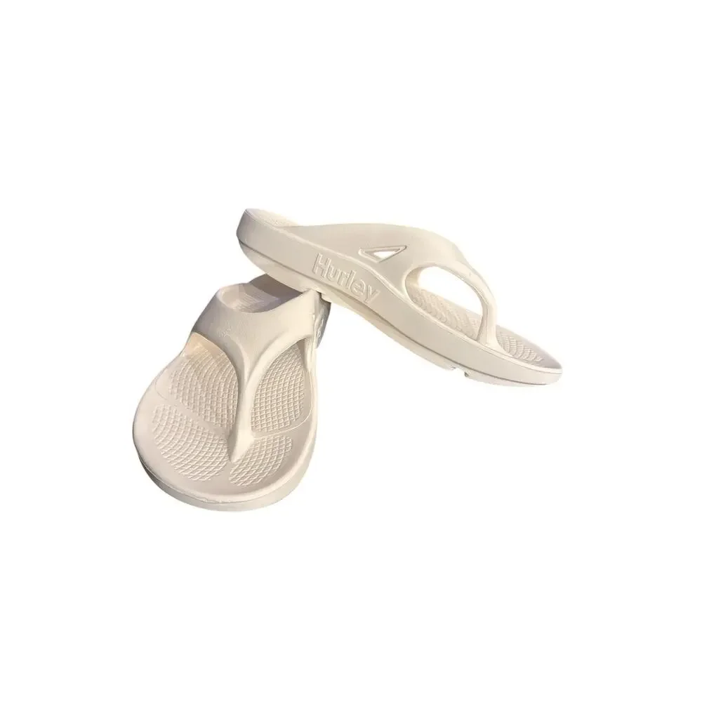 Hurley Injection Flip Flops Mens Size 9 White Casual Non-Slip Sandals